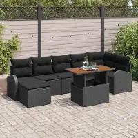 Prolenta Maison Exclusive - Ensemble de salon de jardin, 8 pièces, couleur noire