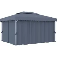 Syfax Tonnelle avec rideau 4x3 m Anthracite Aluminium