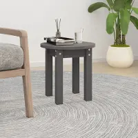vidaXL Durable Table basse Gris Ø 35x35 cm Pin massif - Tables basses Octo2049137 1parcel
