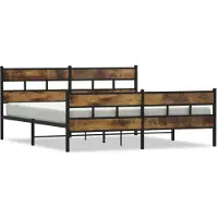 vidaXL Lit métallique sans matelas chêne fumé 180x200 cm