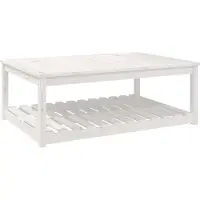 Syfax Table de jardin blanc 121x82,5x45 cm bois massif de pin