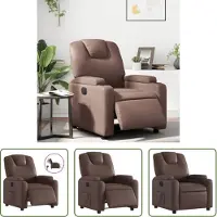 The Living Store Fauteuil relax électrique Marron Similicuir