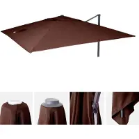 Mendler Toile Pour Parasol De Luxe Hwc-A96 3x3m (Ø4,24m) Polyester 2,7kg Marron