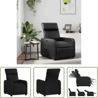 The Living Store Fauteuil Relax Noir Similicuir