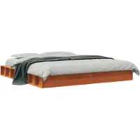 vidaXL Lit en bois massif, sans matelas, en pin brun cireux 180x200