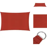 vidaXL Voile d'ombrage 160 g/m² Rouge 2x5 m HDPE - Parasols & Protection solaire