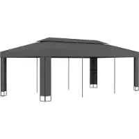 Syfax Tonnelle avec toit double 3x6 m Anthracite