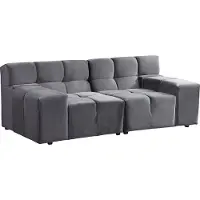 HOME DELUXE Canapé modulable ORLENA - S Anthracite |Canapé d'angle, tissu velours, canapé en velours, canapé modulable