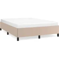 Syfax Cadre de lit sans matelas cappuccino 140x190 cm similicuir