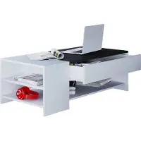 VCM Table basse en bois simple | Dimensions env. H. 35 x W. 100 x D. 50 cm | Table salon avec tiroir - Tindus