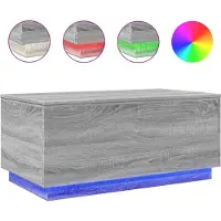 vidaXL Table basse avec lampes LED Gris Sonoma 90x50x40 cm