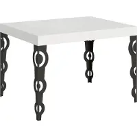 Itamoby Table Extensible 70X110/194 Cm Karamay Frêne Blanc Structure Anthracite