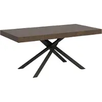 Ityhome - Table extensible 180/440x90 cm Karida noyer pieds anthracite