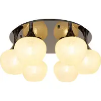 Globo Plafonnier anthracite Maxy avec verre blanc 6 lumières Ø 65cm