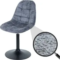 Mendler Chaise de salle à manger HWC-A60, chaise de cuisine chaise pivotante, acier MVG tissu/textile chenille (465g/m²) gris foncé