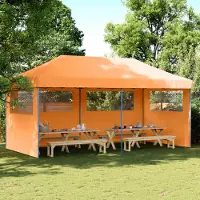 Prolenta Maison Exclusive - Tente de réception pliable Pop-Up avec 3 panneaux latéraux, orange