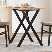 Prolenta Maison Exclusive - Table à manger cadre en X 80x50x75,5cm bois de pin massif acier