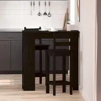 Prolenta Maison Exclusive - Bar haut (table de bar) : 102 x 50 x 103,5 cm, matériau composite, finition noire imitation chêne
