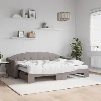 Prolenta Maison Exclusive - Canapé-lit convertible avec matelas taupe 80 x 200 cm en tissu
