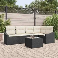 Prolenta Maison Exclusive - Ensemble de canapé de jardin pour 6 personnes, en résine tressée, coloris marron et crème