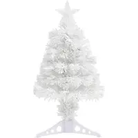 Syfax Arbre de Noël artificiel pré-éclairé blanc 64 cm fibre optique