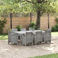 Prolenta Maison Exclusive - Ensemble de jardin pour 9 personnes, gris clair, en polypropylène