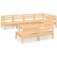 Syfax Salon de jardin 8 pcs Bois de pin massif