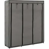 Syfax Armoire avec compartiments et barres Gris 150x45x175 cm Tissu
