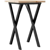 Syfax Table à manger cadre en X 50x50x75,5cm bois de pin massif acier