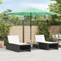 Prolenta Maison Exclusive - Parasol avec mât en acier, couleur vert, dimensions 324x324x247 cm
