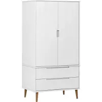 Syfax Garde-robe MOLDE Blanc 90x55x175 cm Bois massif de pin