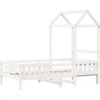 Syfax Cadre de lit avec toit sans matelas blanc 80x200 cm