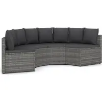 Syfax Salon de jardin 4 pcs avec coussins Résine tressée Gris
