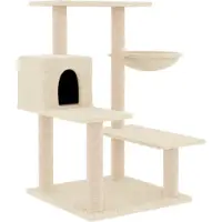 Syfax Arbre à chat avec griffoirs en sisal crème 82,5 cm