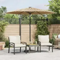 Prolenta Maison Exclusive - Parasol avec mât en acier, couleur marron, dimensions 268x268x226 cm