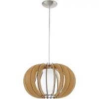Eglo 95598 Stellato 1 Lampe à suspendre Ø 40cm nickel mat érable blanc