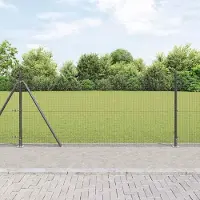 Syfax Clôture en fil soudé avec base en béton 100 x 1 m Gris Maille
