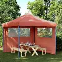 Prolenta Maison Exclusive - Tente de réception pliable Pop-Up avec 2 panneaux latéraux, couleur terracotta