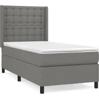 Syfax Sommier à lattes de lit avec matelas Gris foncé 80x200 cm Tissu