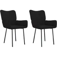 Syfax Chaises à manger lot de 2 Noir Velours