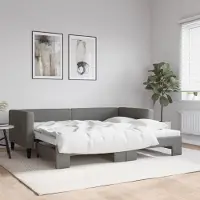 Prolenta Maison Exclusive - Canapé-lit convertible gris foncé 90 x 200 cm en tissu