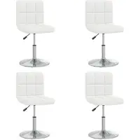 Syfax Chaises à manger lot de 4 blanc similicuir