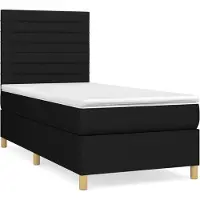 Syfax Sommier à lattes de lit avec matelas Noir 90x200 cm Tissu