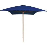 Prolenta Maison Exclusive - Parasol à mât en bois 200 x 300 cm, bleu