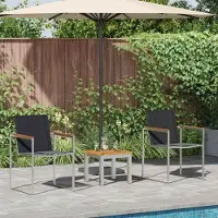 Prolenta Maison Exclusive - Ensemble de jardin pour repas, 3 pièces, marron et noir