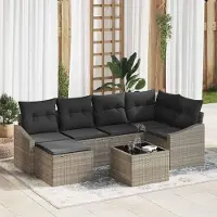 Prolenta Maison Exclusive - Ensemble de jardin pour 7 personnes, couleur gris clair