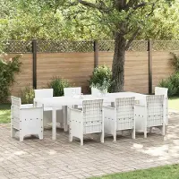 Syfax Table de jardin Blanc 250 x 100 x 73 cm Poly-Rattan