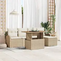 Prolenta Ensemble de salon de jardin exclusif - 6 pièces. Beige et crème