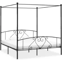 Prolenta Maison Exclusive - Cadre de lit sans matelas avec baldaquin noir 200x200 cm métal