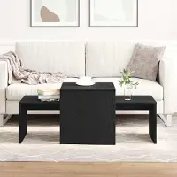 vidaXL Design New Tables gigognes Noir aspect chêne 100 x 48 x 40 cm Bois composite - Tables basses Möbel2025 CHY1187261 1parcel